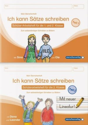 Ich kann Sätze schreiben Teil 1 und 2 im Set - Schülerarbeitshefte für die 1. und 2. Klasse