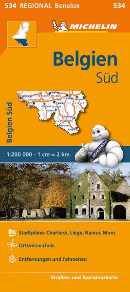 Michelin Belgien Süd. Straßen- und Tourismuskarte 1:200.000