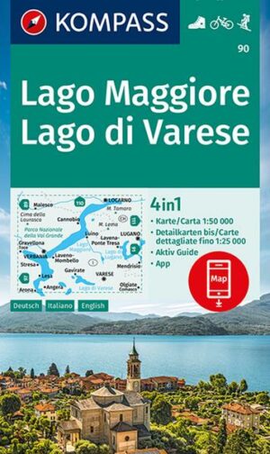 KOMPASS Wanderkarte 90 Lago Maggiore