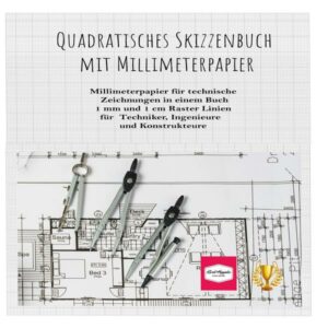 Quadratisches Skizzenbuch mit Millimeterpapier