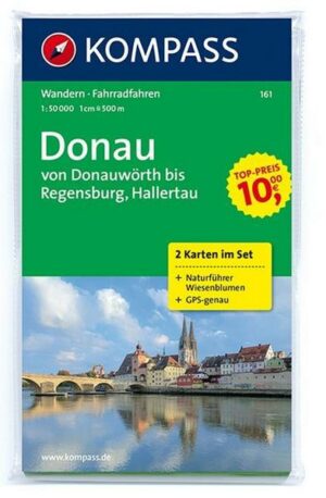 KOMPASS Wanderkarte 161 Donau - von Donauwörth bis Regensburg