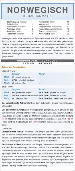 Leporello: Norwegisch Kurzgrammatik – Die komplette Grammatik im Überblick