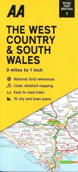 Road Map Britain 01. West Country & South Wales 1 : 200 000