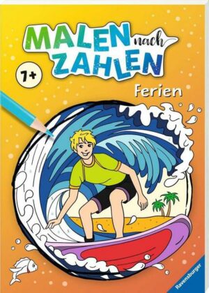 Ravensburger Malen nach Zahlen ab 7 Jahren Ferien - 48 Motive - Malheft für Kinder - Nummerierte Ausmalfelder