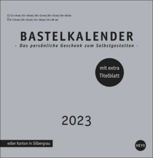 Premium-Bastelkalender silbergrau groß 2023