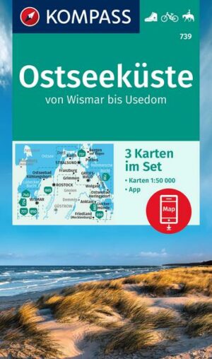 KOMPASS Wanderkarte 739 Ostseeküste von Wismar bis Usedom (3-K-Set)