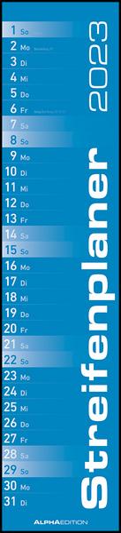 Streifenplaner BLAU 2023 - Streifenkalender - Wandplaner - Küchen-Kalender - 11