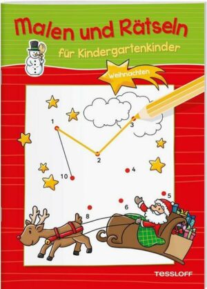 Malen und Rätseln für Kindergartenkinder. Weihnachten.